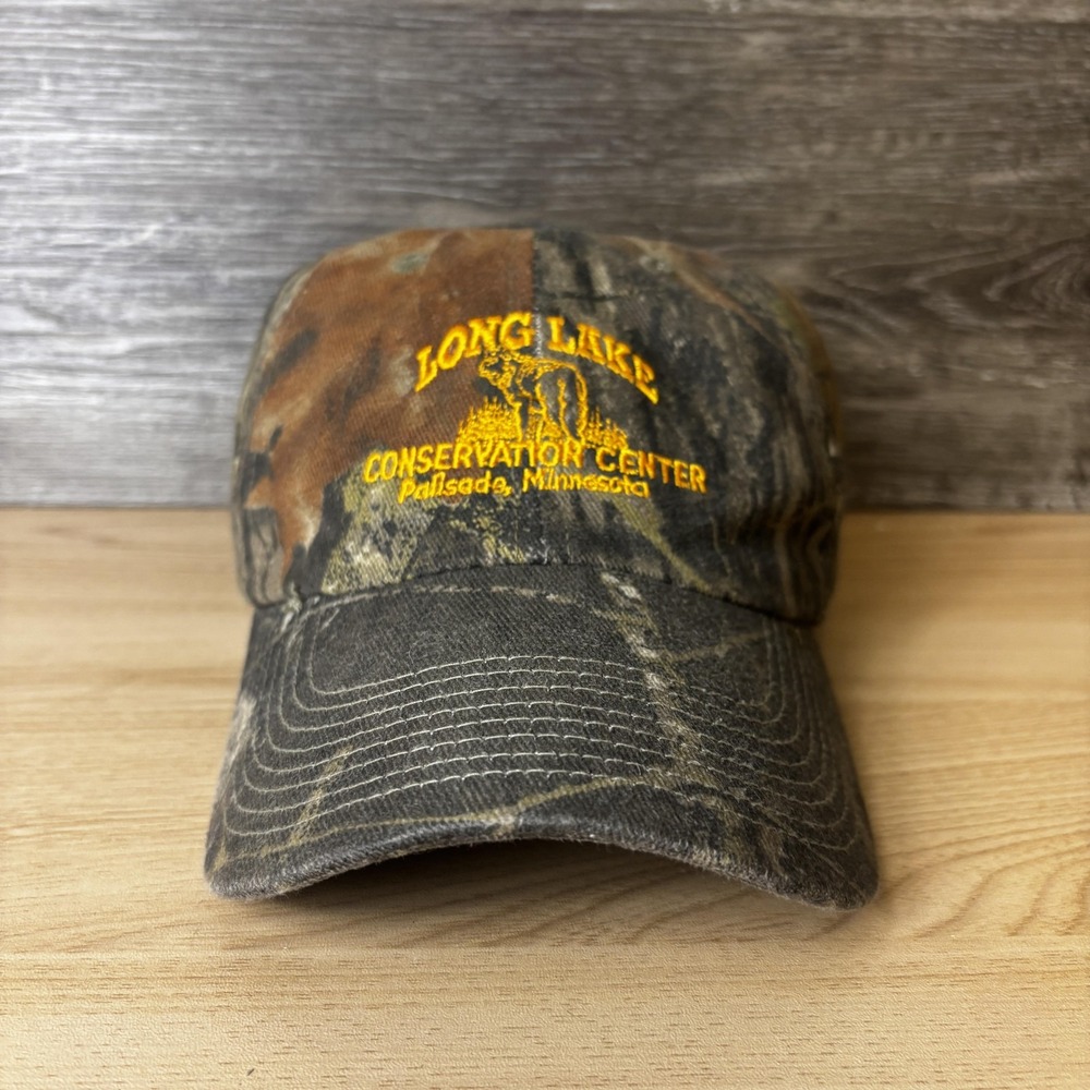 Long‎ Lake Conservation Center Hat Cap Strap Back Camouflage Embroidered Mens